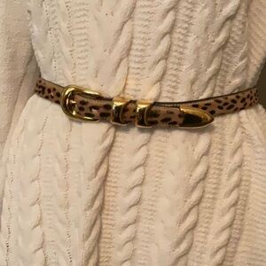 Leather leopard belt 37” long